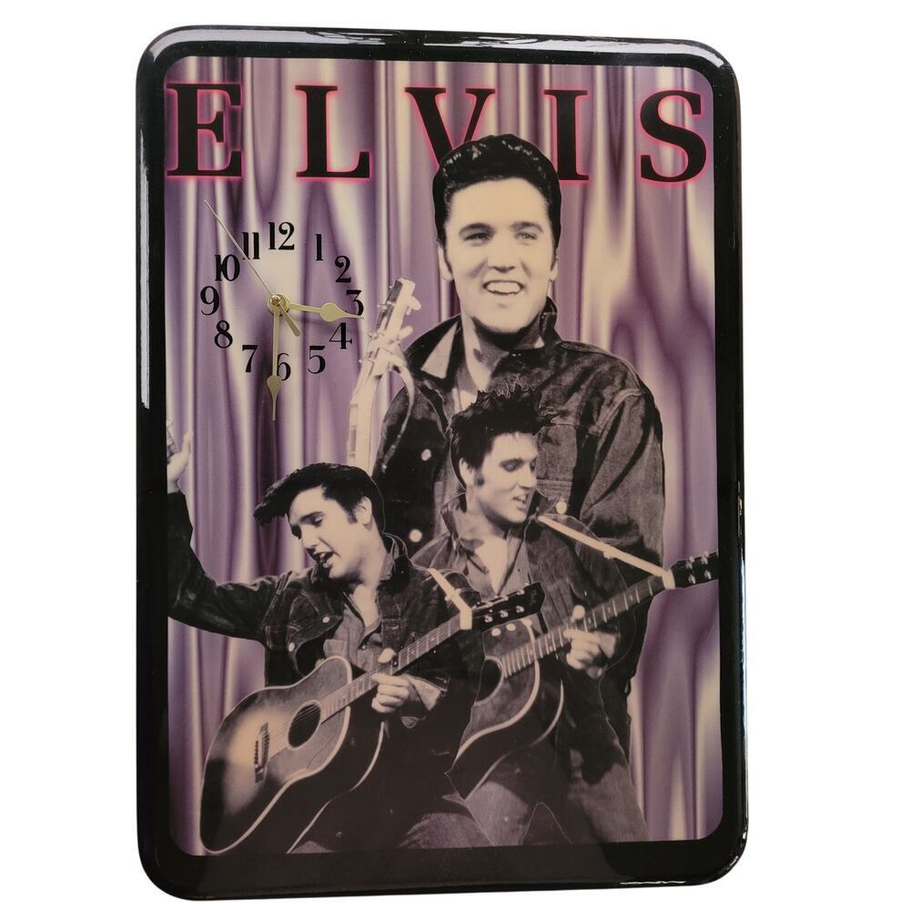 Elvis Vintage Wall Clock RARE New Hardware Excellent 21Hx15W
